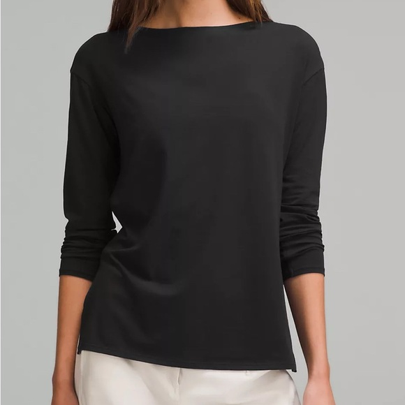 lululemon athletica Tops - The Lululemon Relaxed-Fit Boatneck Long Sleeve size 10 NWT